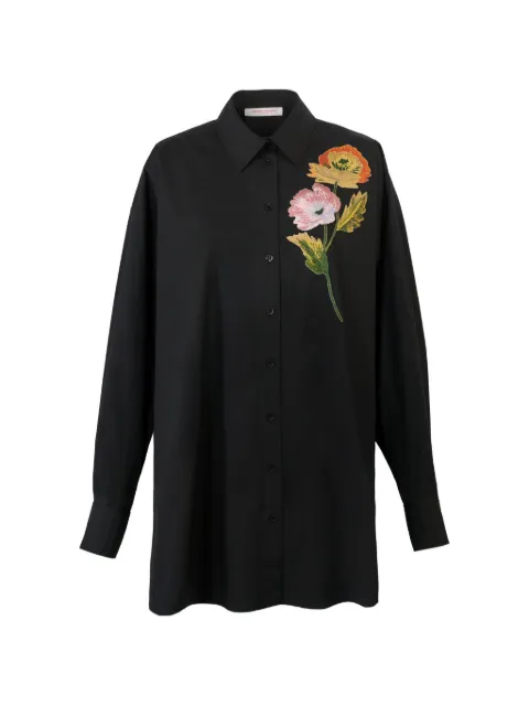 Carolina Herrera floral embroidered shirt Black R2611E204SCT