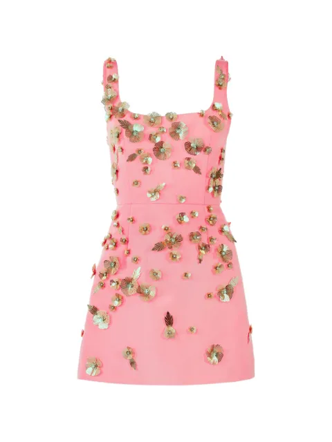 Carolina Herrera floral-embellished mini dress Pink R2611E560SFA