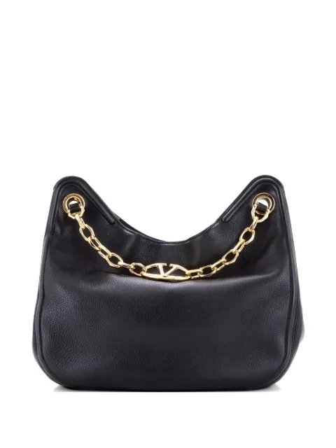 Valentino Garavani Pre-Owned VLogo Moon Leather Medium tote bag Black PBUFODXL5UNEW5HG