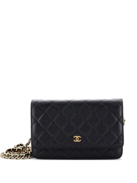 CHANEL Pre-Owned Wallet on Chain Quilted Caviar crossbody bag Black NCGLXPWJ941QQBY6