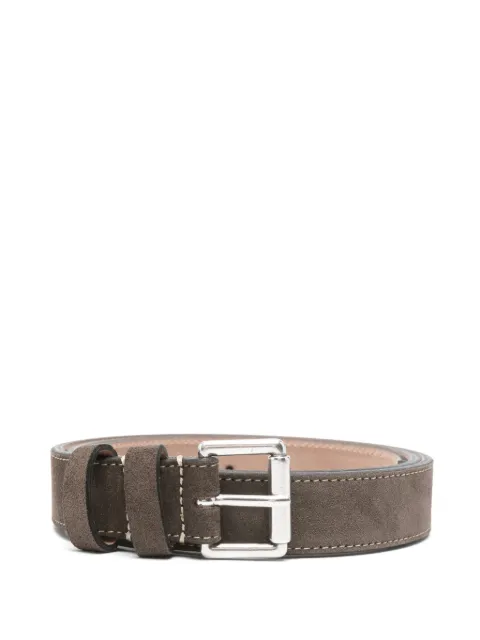 Les Deux suede contrast-stitch belt Brown 1001830