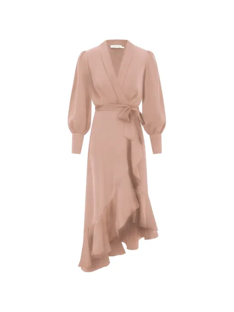 ZIMMERMANN midi ruffled wrap dress Pink 8066DS26R