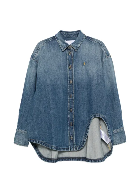 The Attico asymmetric-hem denim shirt Blue 261WCB00068DDD122AA