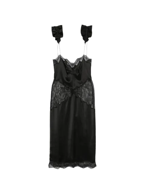 The Attico lace-trim ruffled midi dress Black 261WCW00315MIX108AA