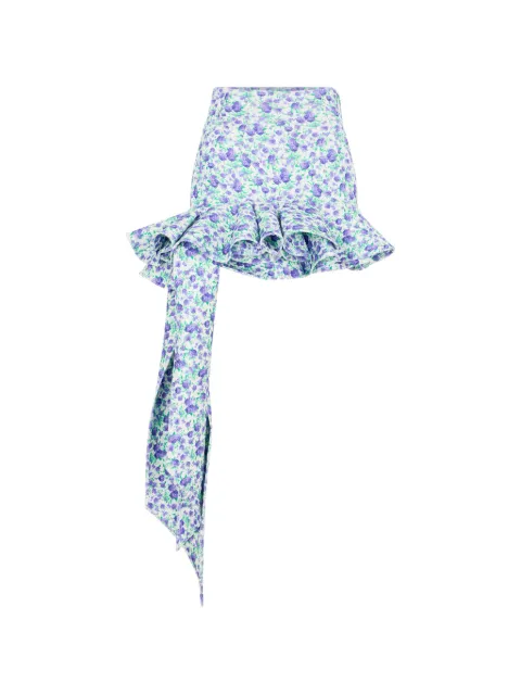Rabanne Liberty mini ruffle print skirt Green 26EJJU193VI0615
