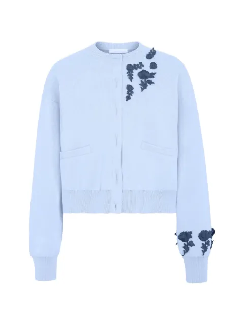 Rabanne floral-embroidery cardigan Blue 26EMPU092ML0347
