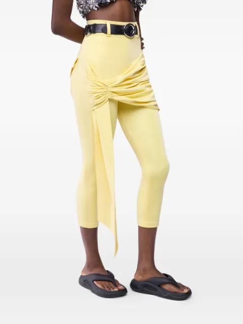 Rabanne draped-detail trousers Yellow 26EJPA092VI0614