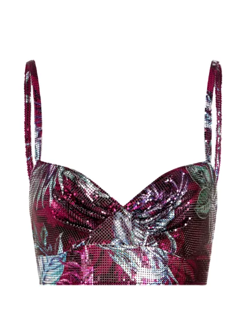 Rabanne palm-tree cropped top Purple 26EITO534MH0007
