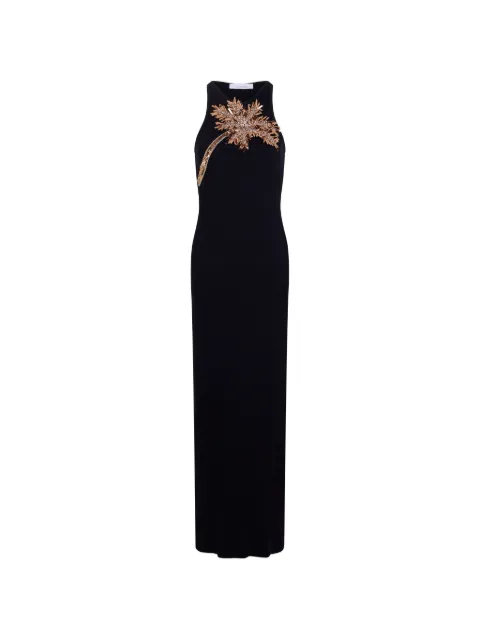 Rabanne embroidered-palm-tree maxi dress Black 26EJRO309CO0530