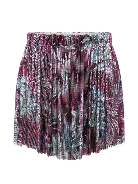 Rabanne palm-tree-print shorts Purple 26EIPA098MH0007