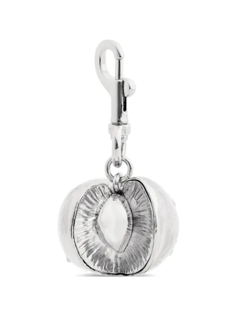 Rabanne peach-pendant bag charm Silver 26EAA0271MET808