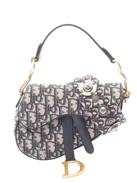 Christian Dior Pre-Owned 2010-2026 Mini Oblique Canvas Saddle Bag satchel Brown S19Q8PJBYTR2DR8W