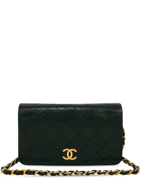 CHANEL Pre-Owned 1997-1999 CC Quilted Lambskin Full Single Flap crossbody bag Black 3SFW5PD88095PKPJ