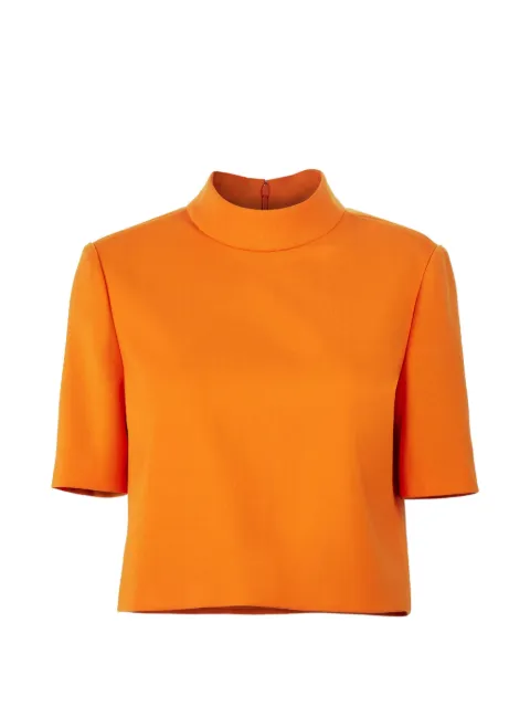 Carolina Herrera short-sleeve mock neck top Orange R2611N212BWT