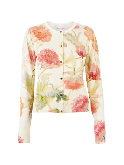 Carolina Herrera Poppy-print cardigan Neutrals R2612N102KPT