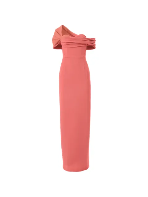 Carolina Herrera draped off-shoulder column gown Pink R2611N731SFR