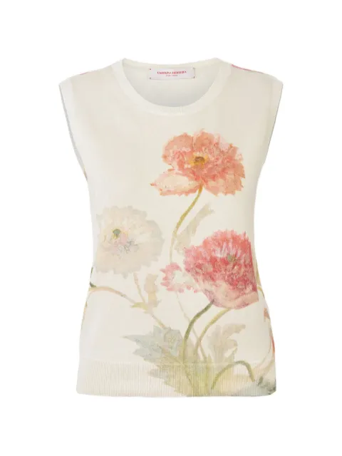Carolina Herrera Poppy-print tank Neutrals R2612N203KPT