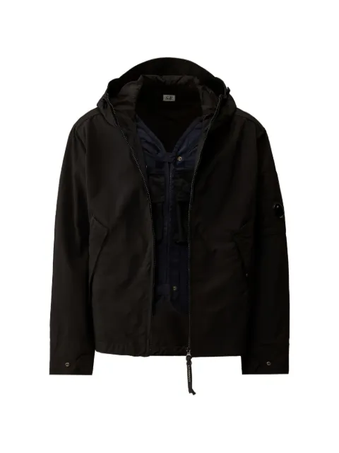 C.P. Company twill hooded Lens jacket Black 20CMOW149A110305G888
