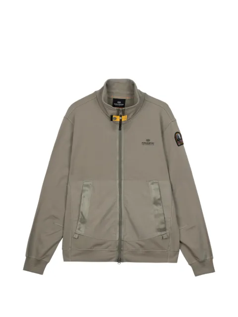 Parajumpers logo-patch zip-up sweater Grey 26SMPMFLRE02