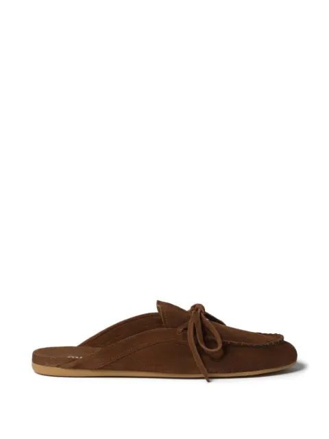 Miu Miu suede deck mules Brown 5R604EF005054
