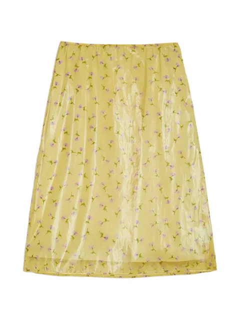 Jil Sander technical organdy printed skirt Yellow J03MA0289J70225