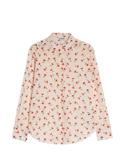 Jil Sander cotton muslin printed shirt Neutrals J03DL0222J45353