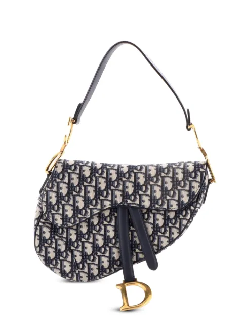 Christian Dior Pre-Owned Saddle Handbag Oblique Canvas Medium shoulder bag Blue AD0B8V6099DKEXKC