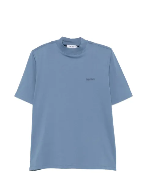 The Attico logo-print high-neck T-shirt Blue 261WCT00360JJJ025AA