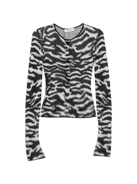 The Attico zebra-print long-sleeve cardigan Black 261WCD00017KMX006JQ