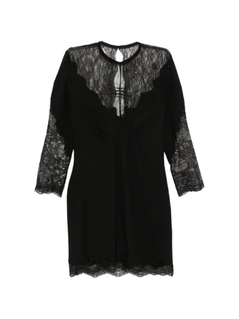 The Attico lace-trimmed long-sleeve mini dress Black 261WCA00517MIX123AA
