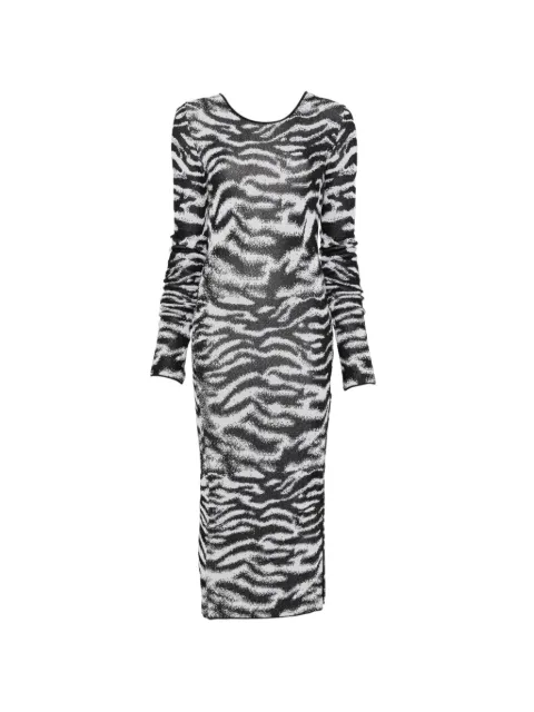 The Attico zebra-print backless midi dress Black 261WCW00323KMX006JQ