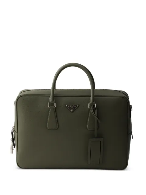 Prada Saffiano leather work bag Green 2VE028VOOO9Z2