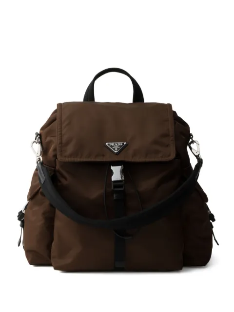 Prada Explore Re-Nylon and leather backpack Brown 2VZ118VOOO2DW3