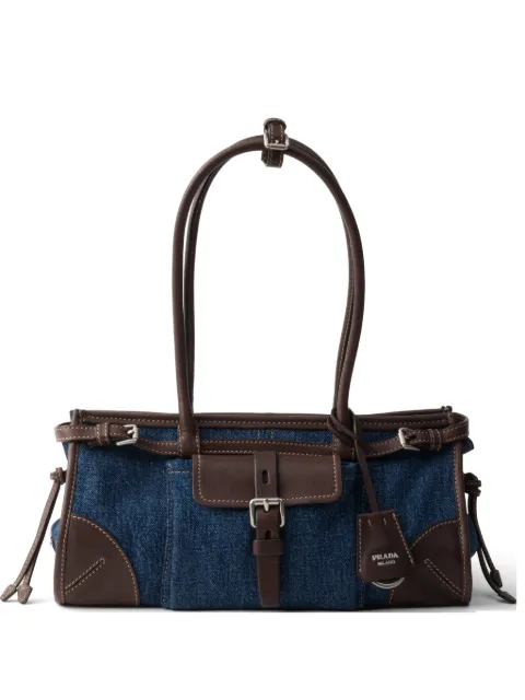 Prada Bonnie medium denim and leather handbag Blue 1BA426VOTM2GCF