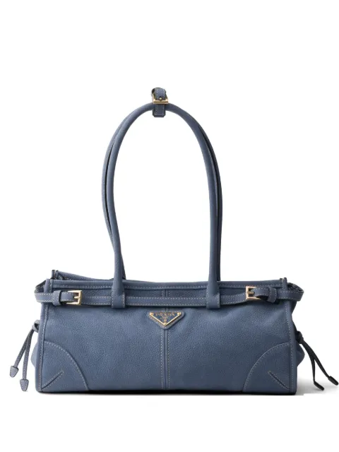 Prada Bonnie medium nubuck leather handbag Blue 1BA426VMOM2GB8