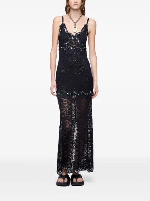 Rabanne lace sequin-embellished dress Black 26EJRO317PA0170