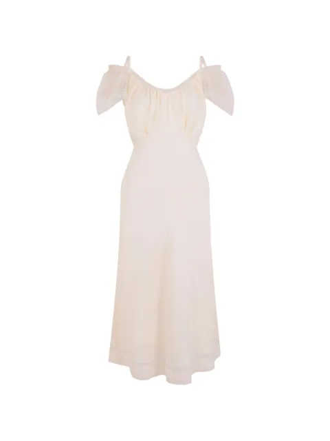 Rabanne tie-detail midi dress Neutrals 26ECRO324PO0329
