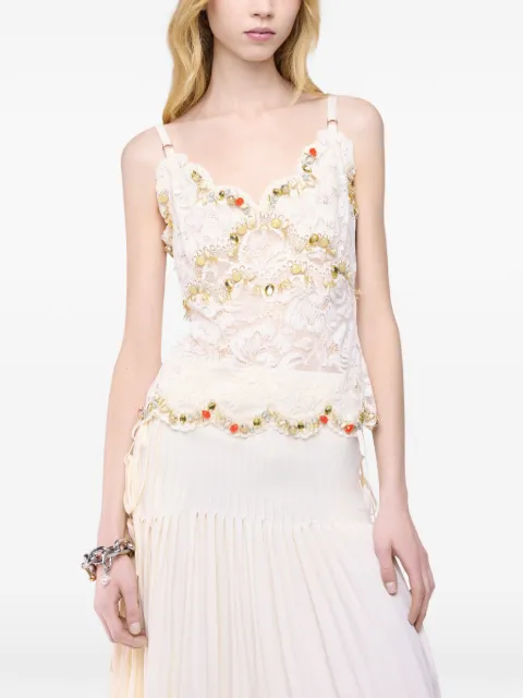 Rabanne lace-embroidered top Neutrals 26EJTO247PA0170