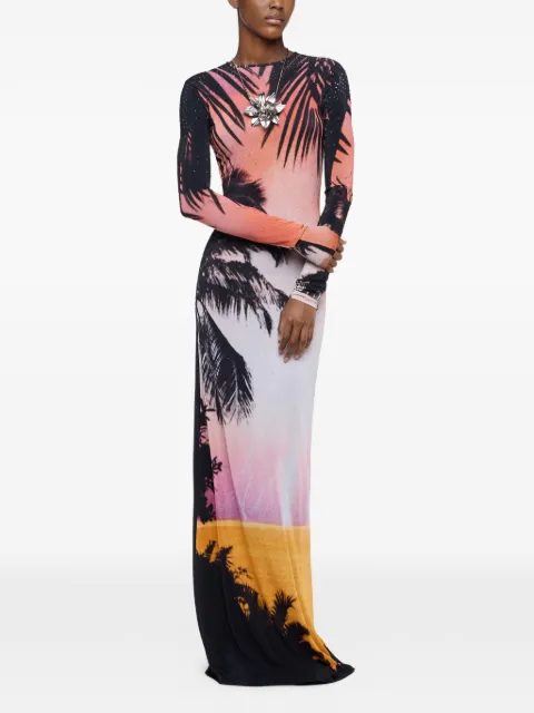 Rabanne thunderstorm-printed maxi dress Black 26EJRO299VI0316
