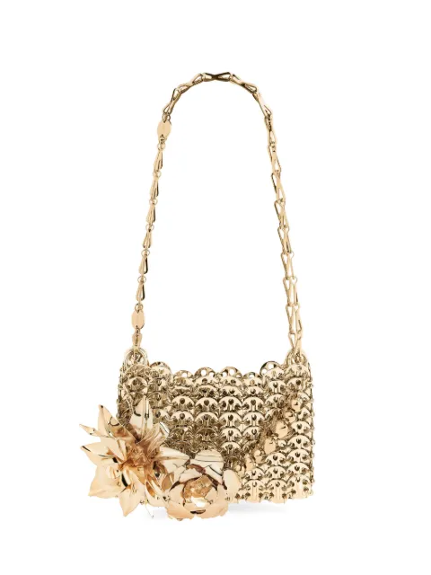 Rabanne nano 1969 flower-appliqué shoulder bag Gold 26ESS0127MET941