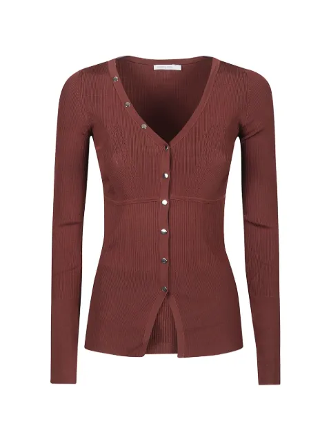 Patrizia Pepe ribbed-design cardigan Brown 8K0370K305
