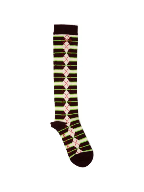 DAMSON MADDER striped argyle-knit socks Brown RS26DM3205