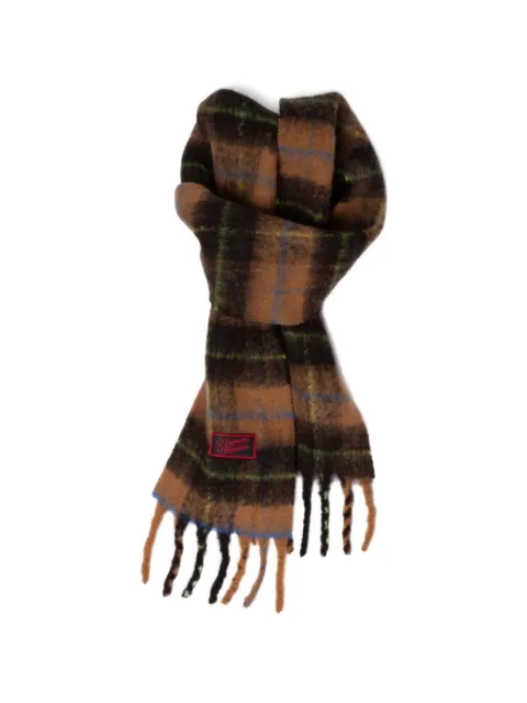 DAMSON MADDER fluffy check scarf Neutrals RS26DM3175