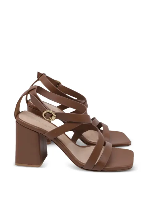 Gianvito Rossi strappy block-heel leather sandals Brown GILTPUUSSH692432W