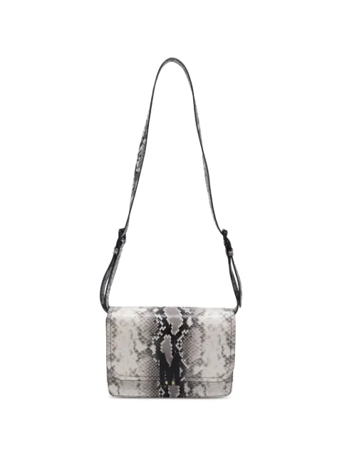 Moschino Pre-Owned M-logo python-print shoulder bag White GILTPUUSBA685803W