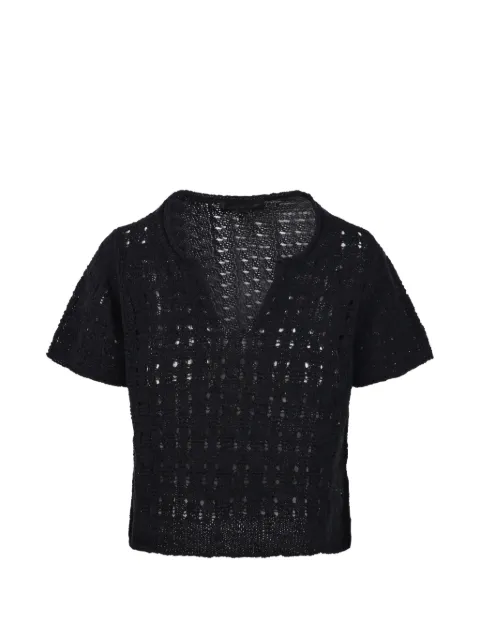 Fabrizio Del Carlo V-neck knit top Black 7037