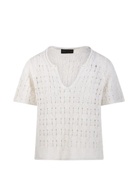 Fabrizio Del Carlo V-neck short-sleeve top White 7037