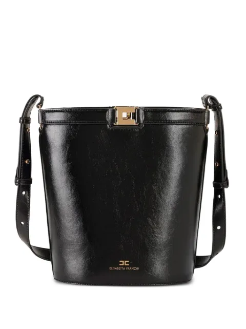 Elisabetta Franchi naplak-effect bucket bag Black BS16A61E2