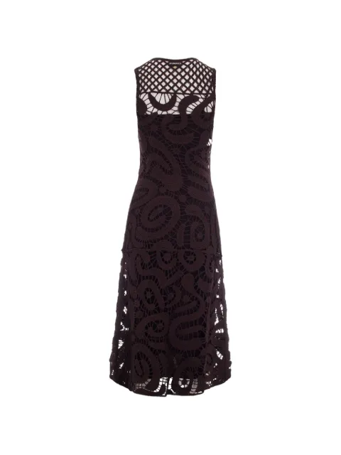 PINKO sleeveless crochet-detail midi dress Brown 106361A354