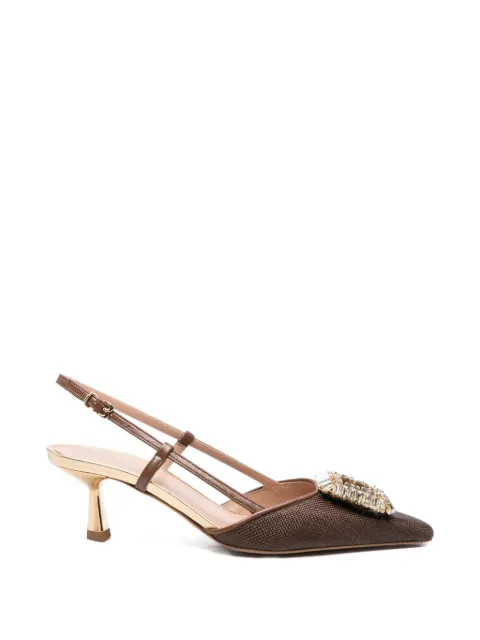 Roberto Festa Julien embellishment slingback pumps Brown JULIEN